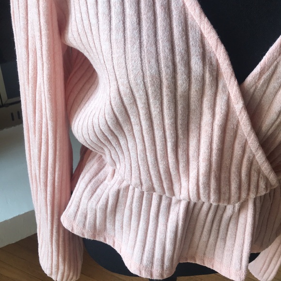 NWT BUSEM Faux Wrap Soft Tulip Waist Sweater Top - Picture 2 of 8